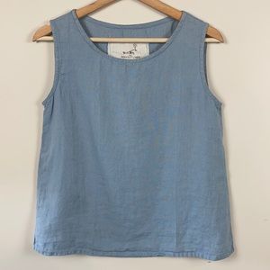 Not Perfect Linen sleeveless blouse Lithuanian